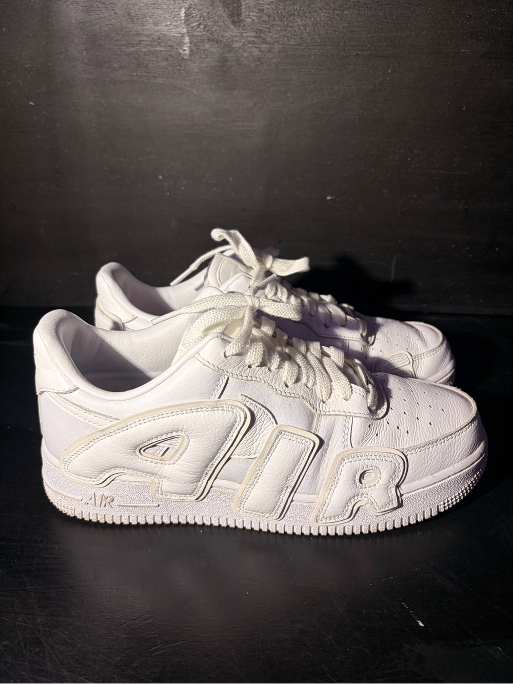 White AIR Embroidered Platform Sneakers - Men